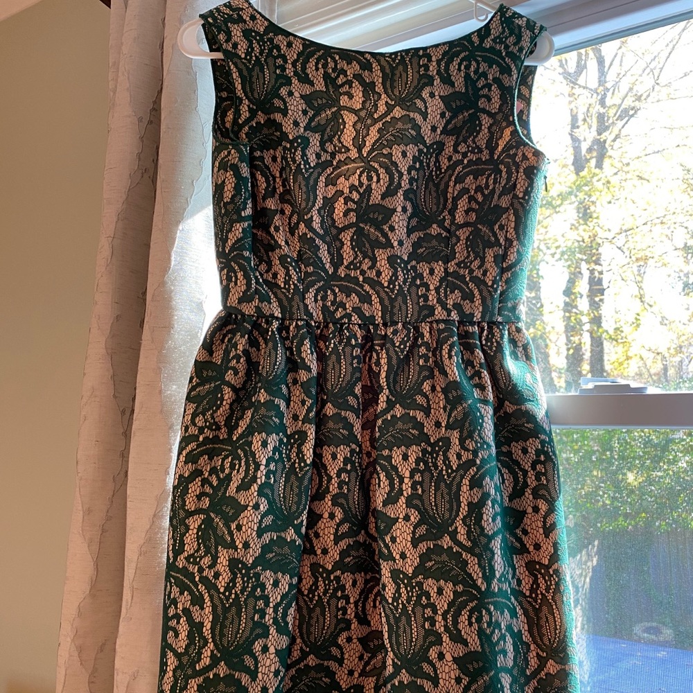 Zara green brocade dress